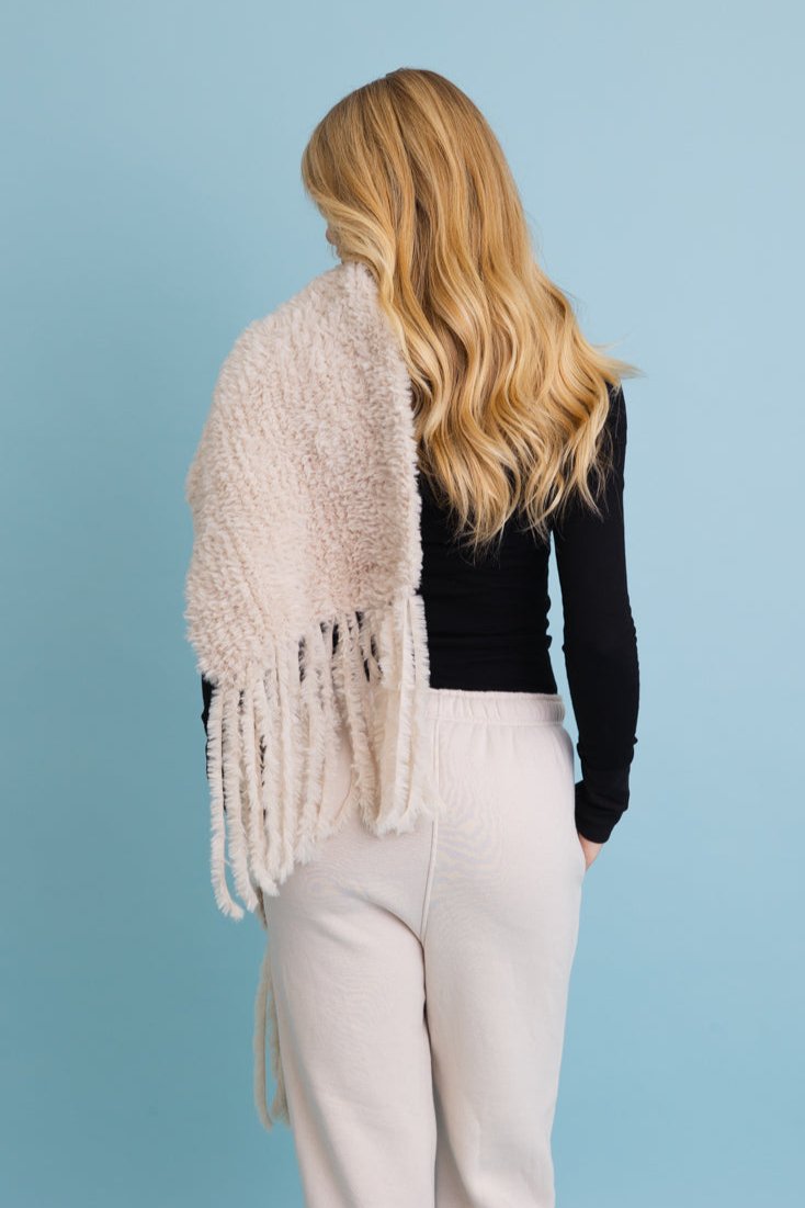Ultra Soft Boucle Fringe Blanket Scarf - NeoKira Unlimited