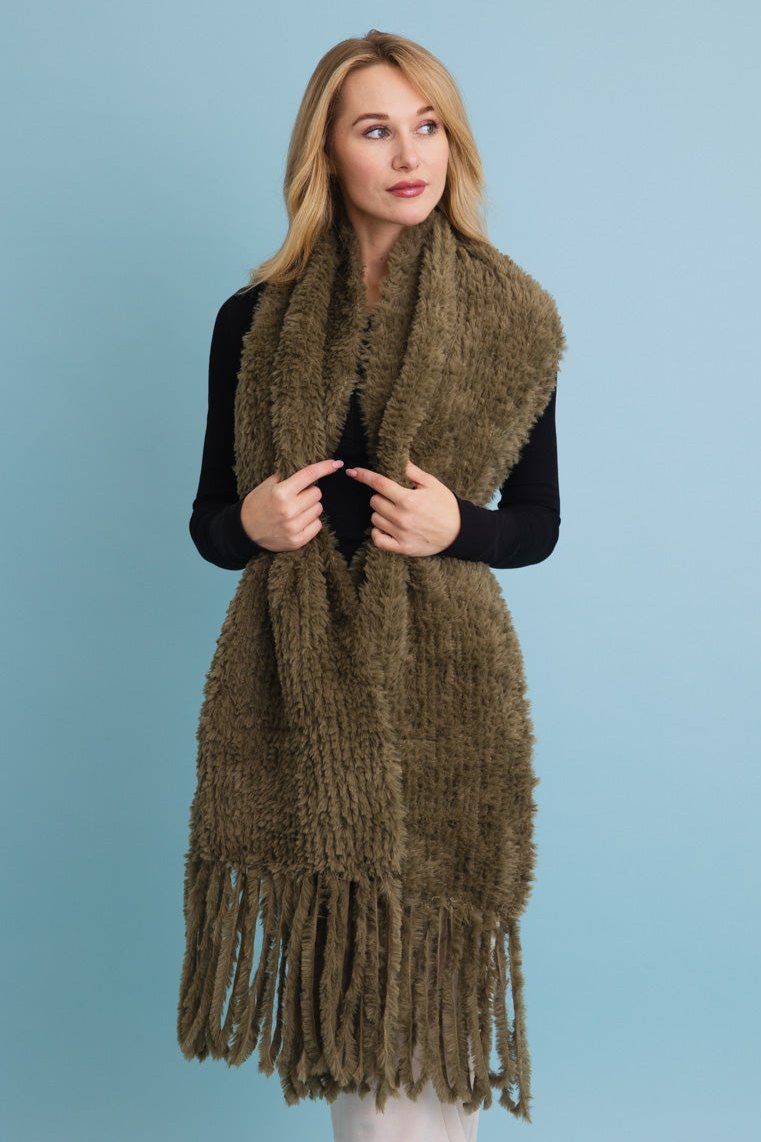 Ultra Soft Boucle Fringe Blanket Scarf - NeoKira Unlimited