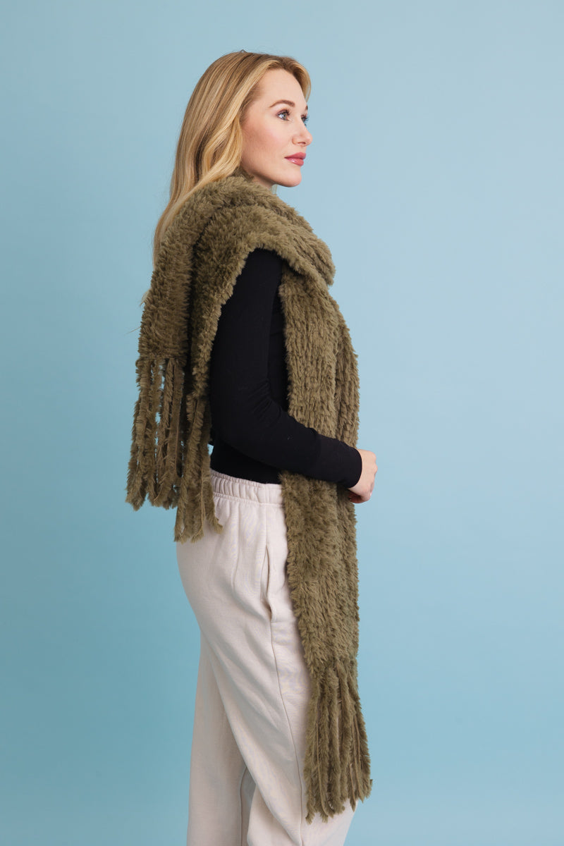 Ultra Soft Boucle Fringe Blanket Scarf - NeoKira Unlimited