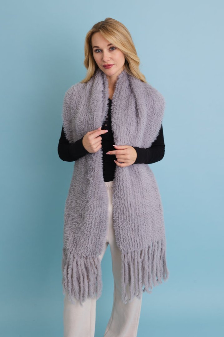 Ultra Soft Boucle Fringe Blanket Scarf - NeoKira Unlimited