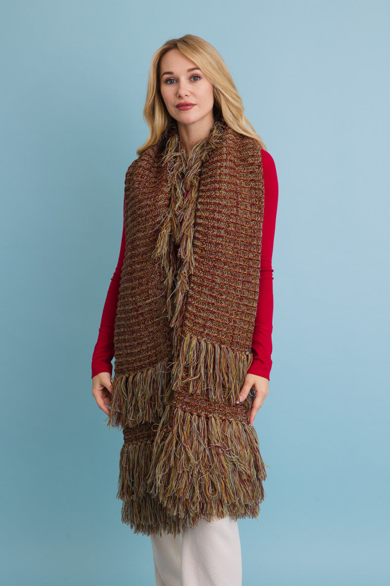 Fun & Fluffy Knit Fringe Winter Scarf - NeoKira Unlimited