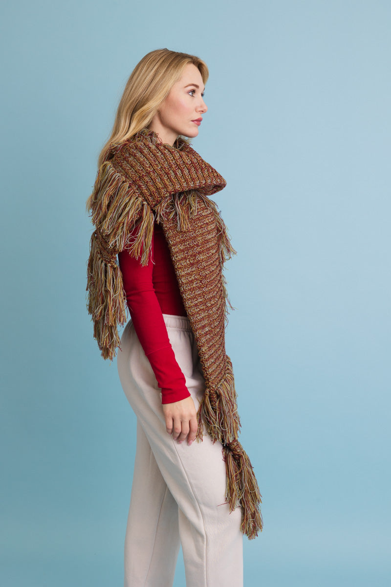 Fun & Fluffy Knit Fringe Winter Scarf - NeoKira Unlimited