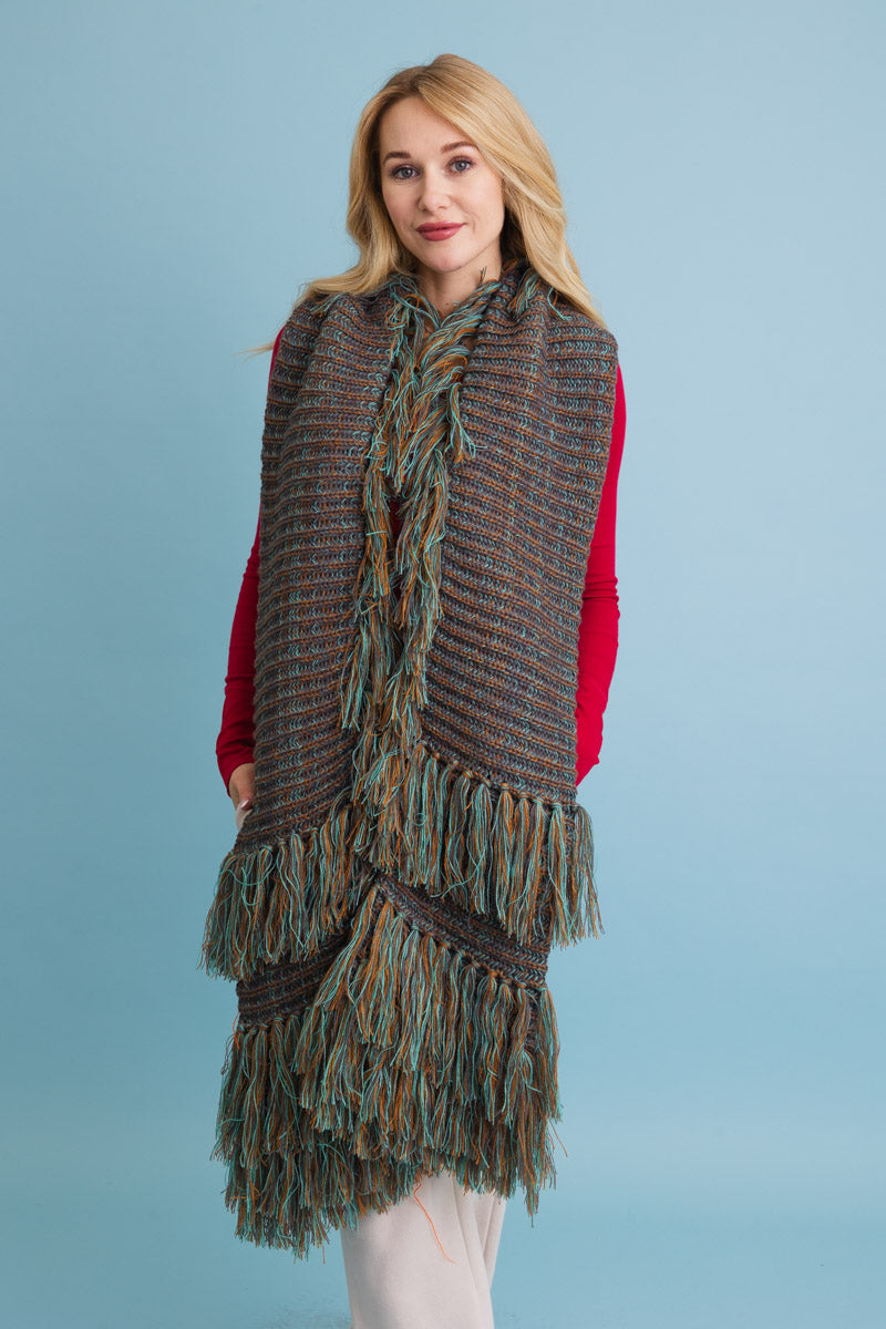 Fun & Fluffy Knit Fringe Winter Scarf - NeoKira Unlimited