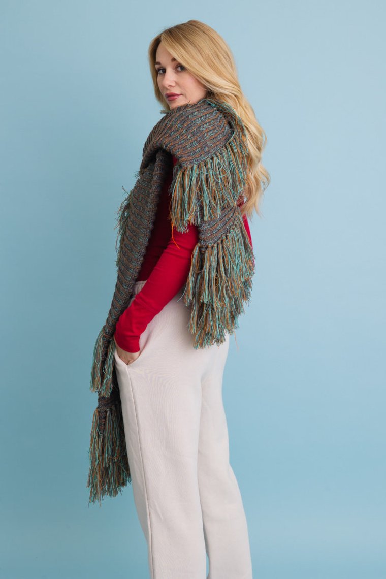 Fun & Fluffy Knit Fringe Winter Scarf - NeoKira Unlimited