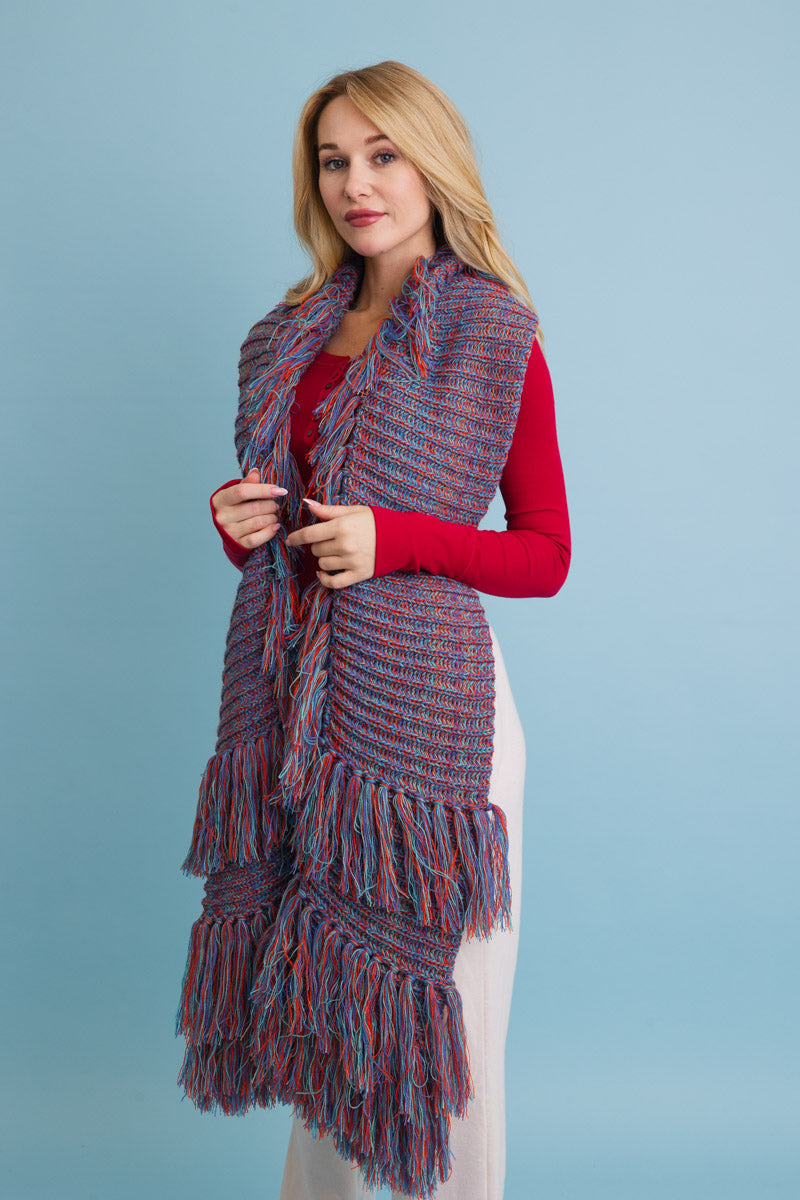 Fun & Fluffy Knit Fringe Winter Scarf - NeoKira Unlimited