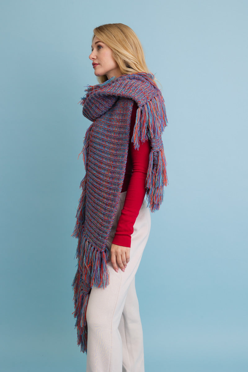 Fun & Fluffy Knit Fringe Winter Scarf - NeoKira Unlimited