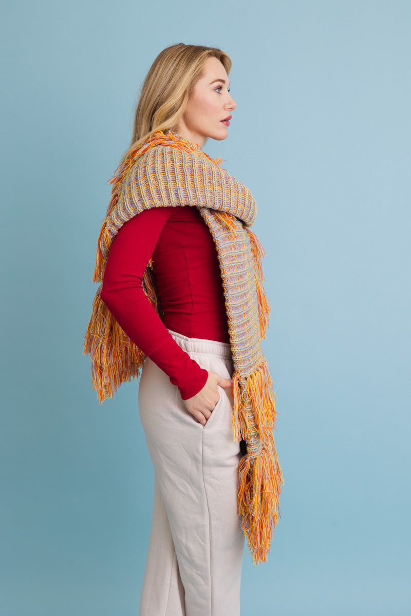 Fun & Fluffy Knit Fringe Winter Scarf - NeoKira Unlimited