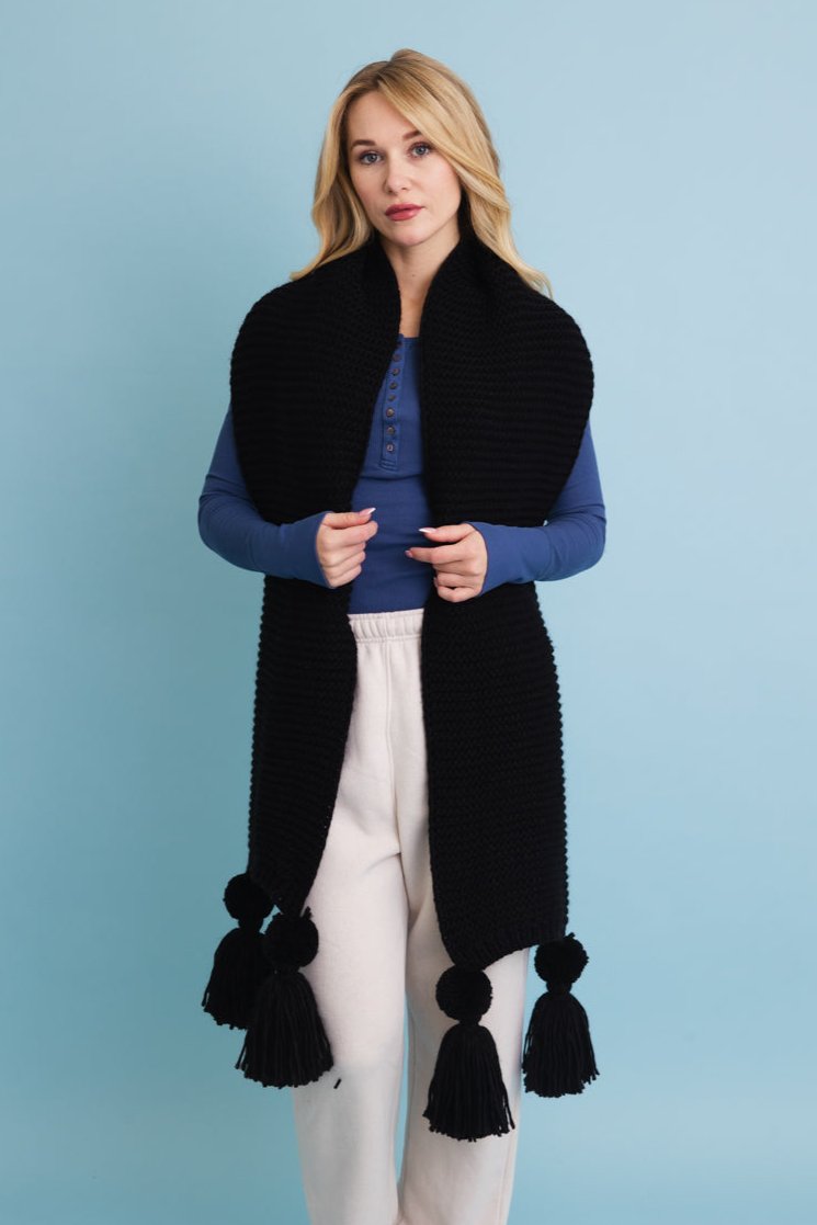 Warm Embrace Knit Scarf with Poms 🧣 - NeoKira Unlimited