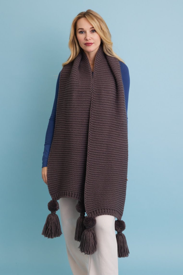 Warm Embrace Knit Scarf with Poms 🧣 - NeoKira Unlimited