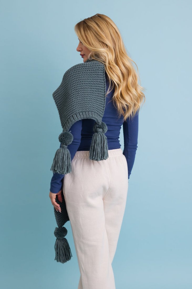 Warm Embrace Knit Scarf with Poms - NeoKira Unlimited