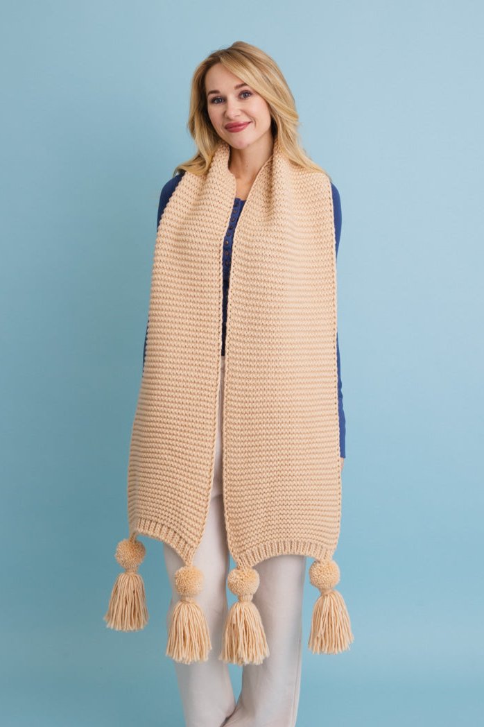 Warm Embrace Knit Scarf with Poms 🧣 - NeoKira Unlimited