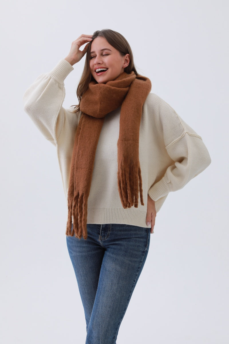 Classic Tassel Knit Scarf – Bestselling Winter Essential - NeoKira Unlimited