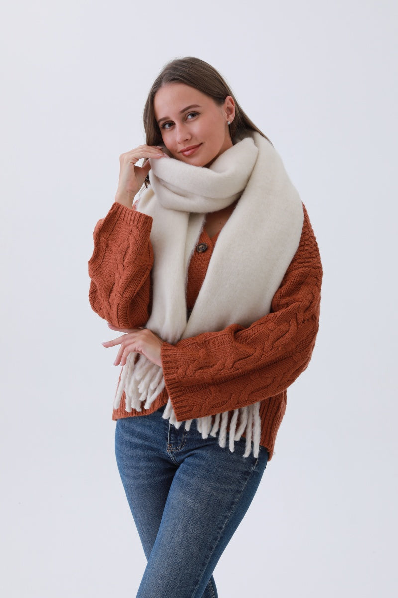 Classic Tassel Knit Scarf – Bestselling Winter Essential - NeoKira Unlimited