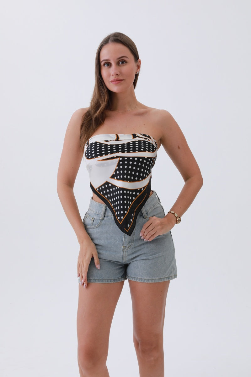 Polka Petal Bandana – Whimsical Silky Luxury🌸⚪ - NeoKira Unlimited