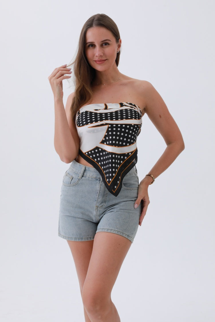 Polka Petal Bandana – Whimsical Silky Luxury🌸⚪ - NeoKira Unlimited