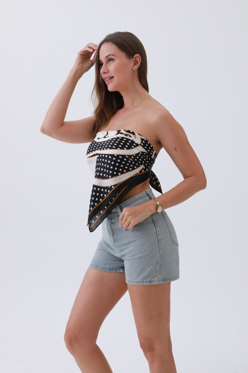 Polka Petal Bandana – Whimsical Silky Luxury🌸⚪ - NeoKira Unlimited