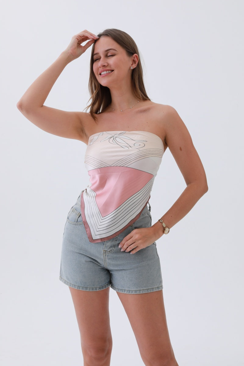 Canyon Rose Bandana – Desert Bloom Silk Scarf - NeoKira Unlimited