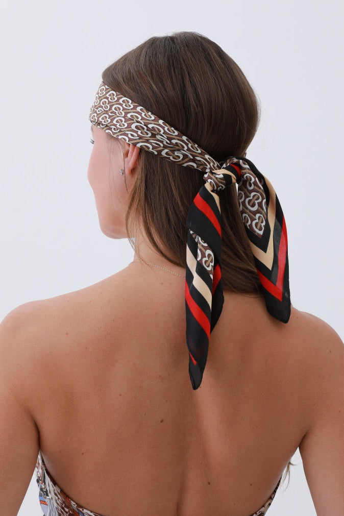 Retro Chain Link Bandana – 70s Glam Meets Silky Edge ⛓️✨ - NeoKira Unlimited