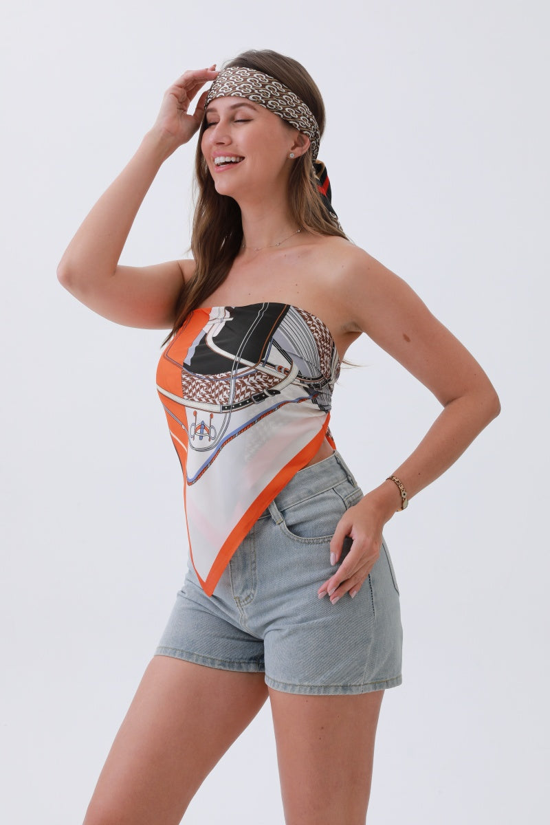 Ruby Retro Bandana – Luxe Silk & Vintage Edge - NeoKira Unlimited