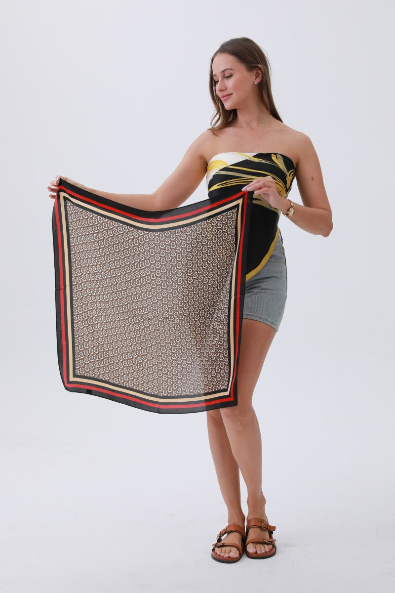 Retro Chain Link Bandana – 70s Glam Meets Silky Edge ⛓️✨ - NeoKira Unlimited