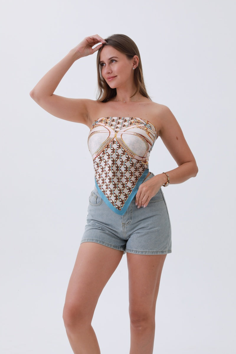Equestrian Chic Bandana – Equestrian-Inspired Chain Detailing - NeoKira Unlimited