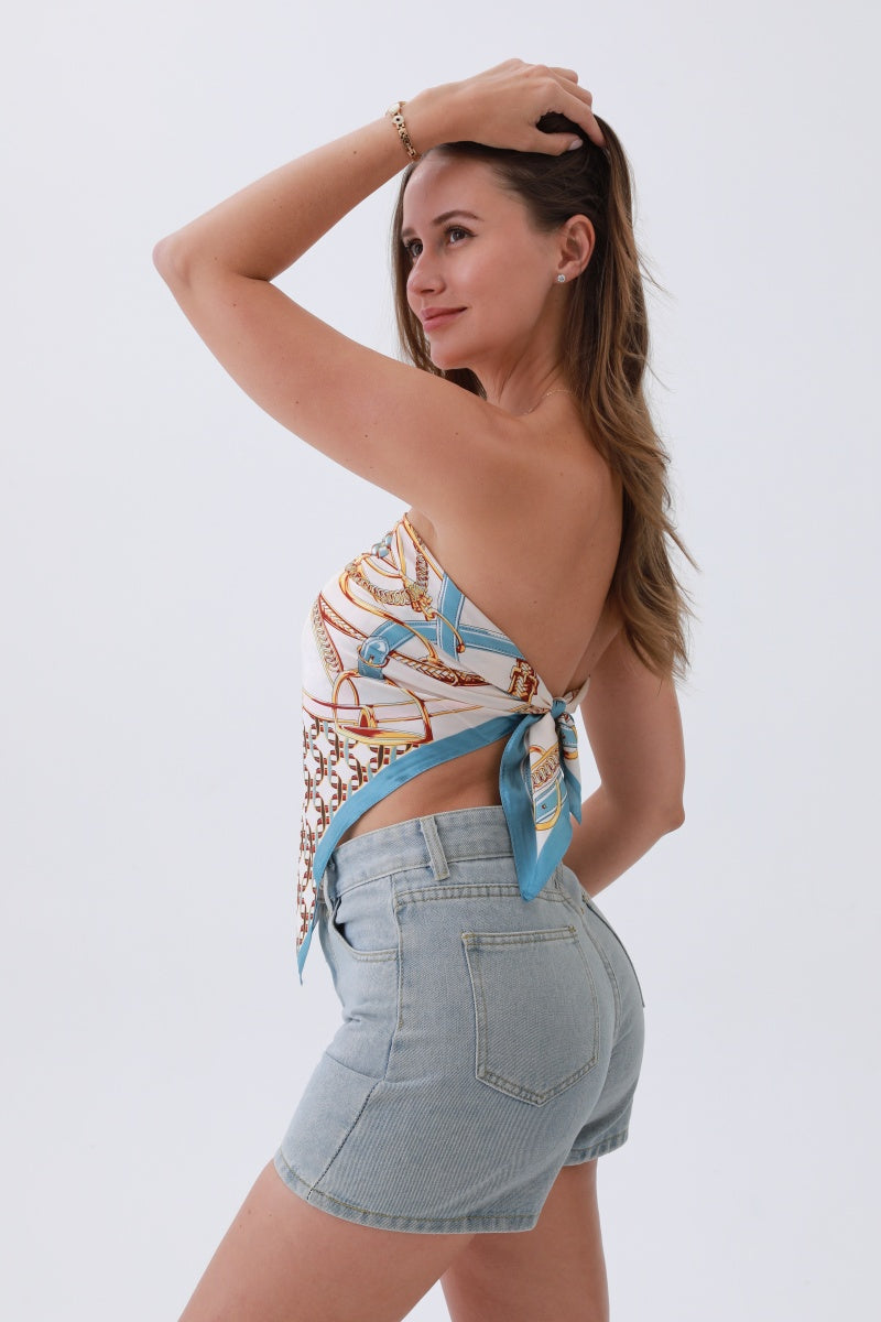 Equestrian Chic Bandana – Equestrian-Inspired Chain Detailing🐎✨ - NeoKira Unlimited