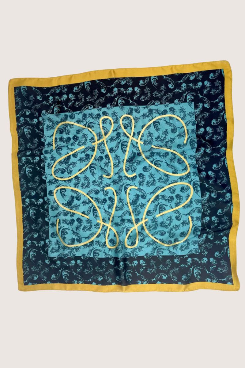 Turquoise Feather Bandana – Bohemian Silky Elegance🌿✨ - NeoKira Unlimited