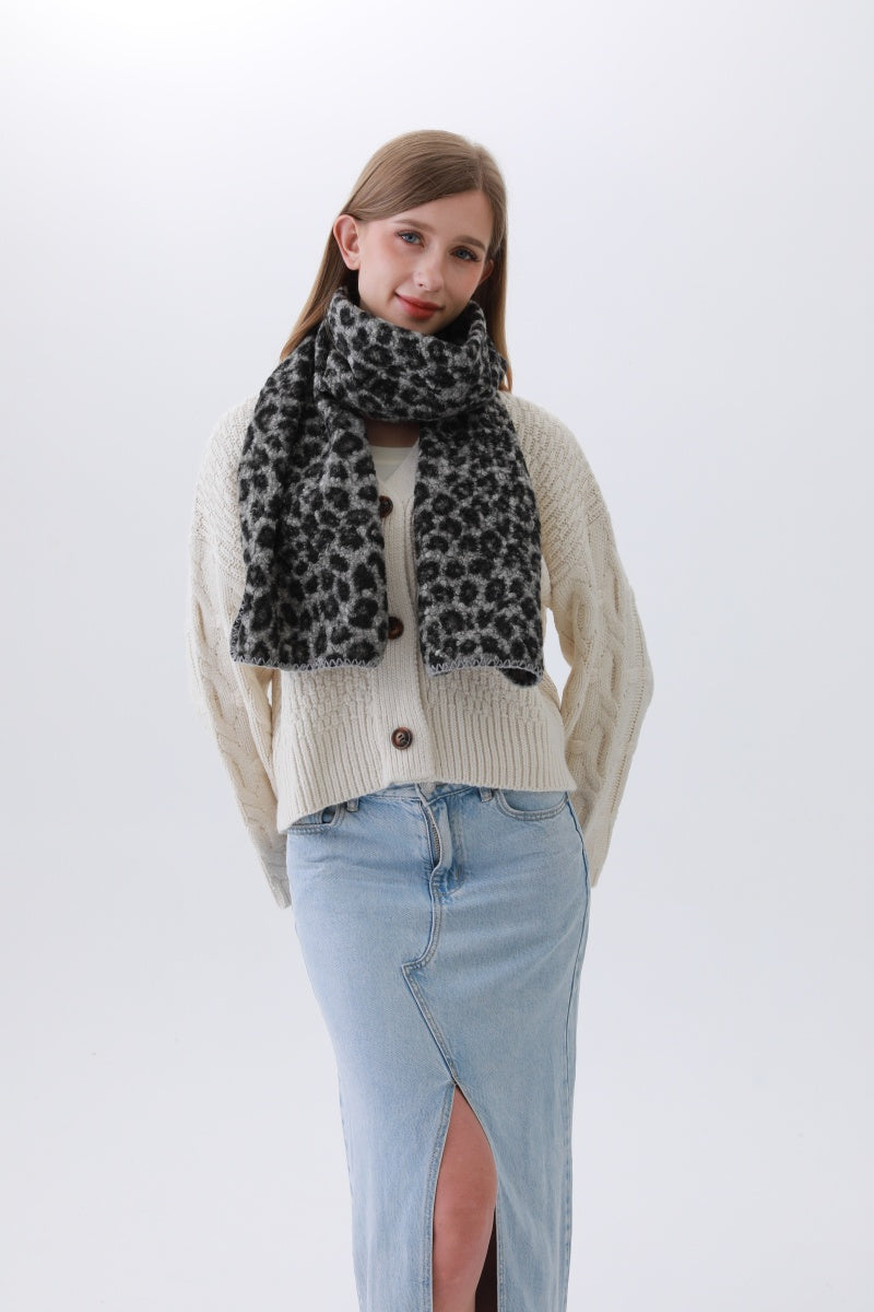 Leopard Print Woven Scarf – Animal Pattern Accent - NeoKira Unlimited