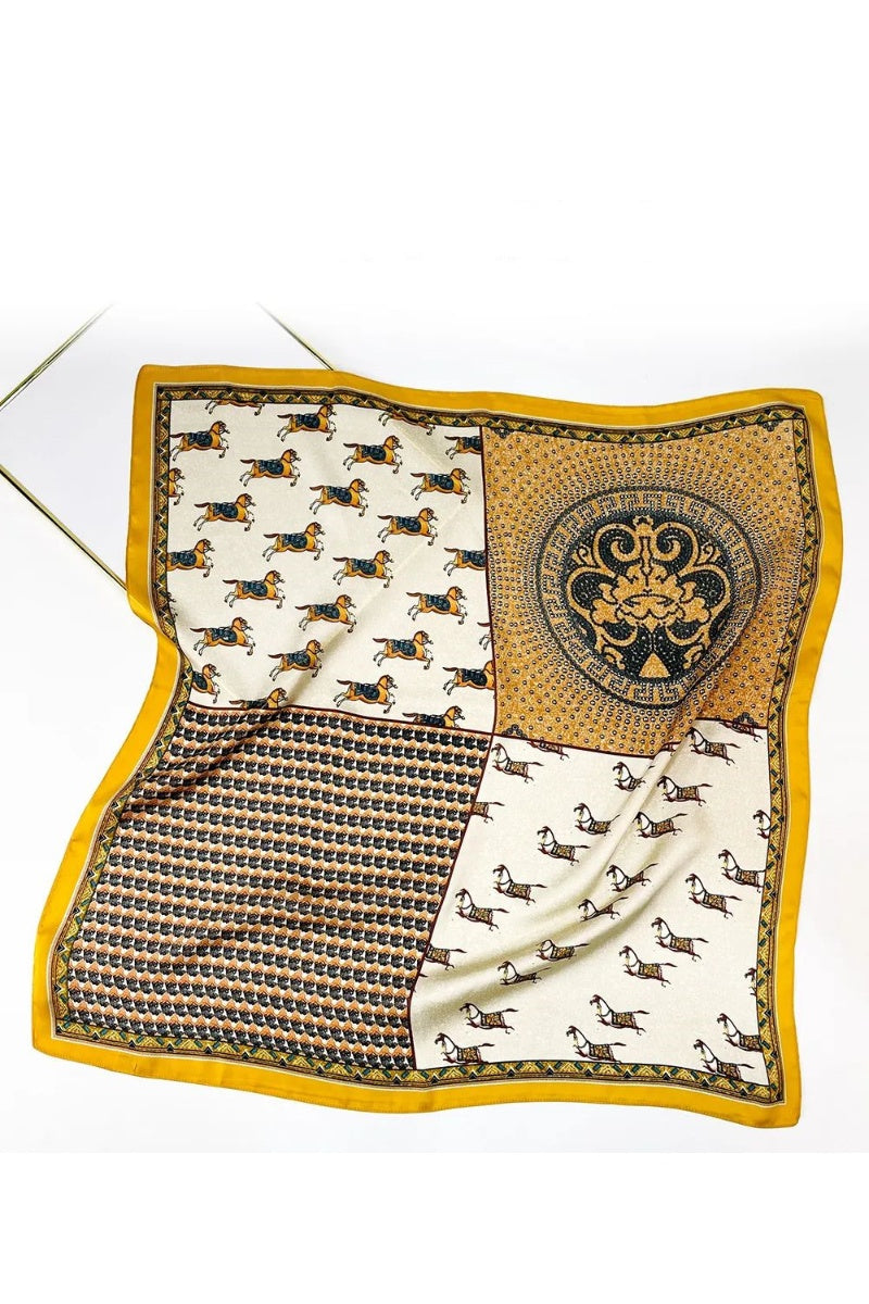 Vintage Patchwork Bandana – Luxe Silk Square Scarf - NeoKira Unlimited
