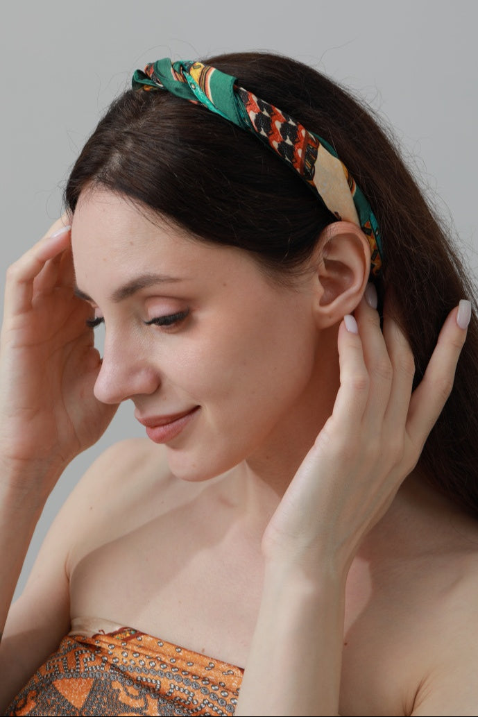 Vintage Patchwork Bandana – Luxe Silk Square Scarf 🌸✨ - NeoKira Unlimited