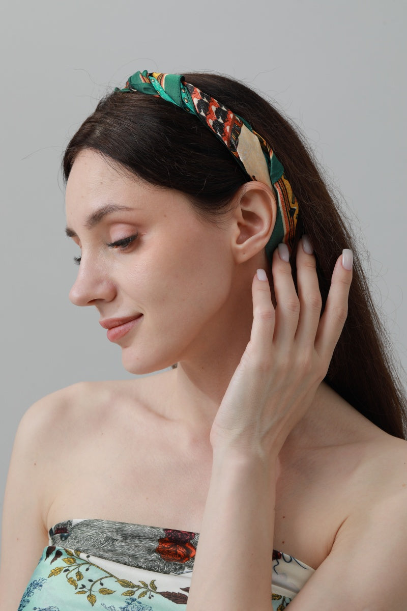 Vintage Patchwork Bandana – Luxe Silk Square Scarf 🌸✨ - NeoKira Unlimited