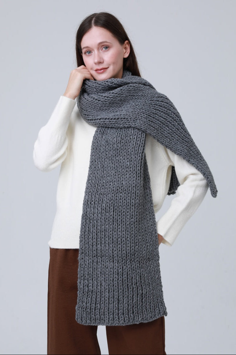 Chunky Ribbed Scarf – Oversized Winter Wrap for Women 🧣❄️ - NeoKira Unlimited