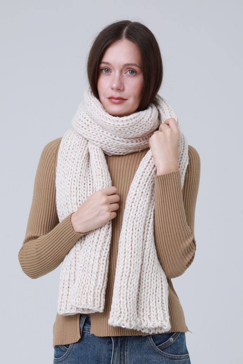 Chunky Ribbed Scarf – Oversized Winter Wrap for Women 🧣❄️ - NeoKira Unlimited