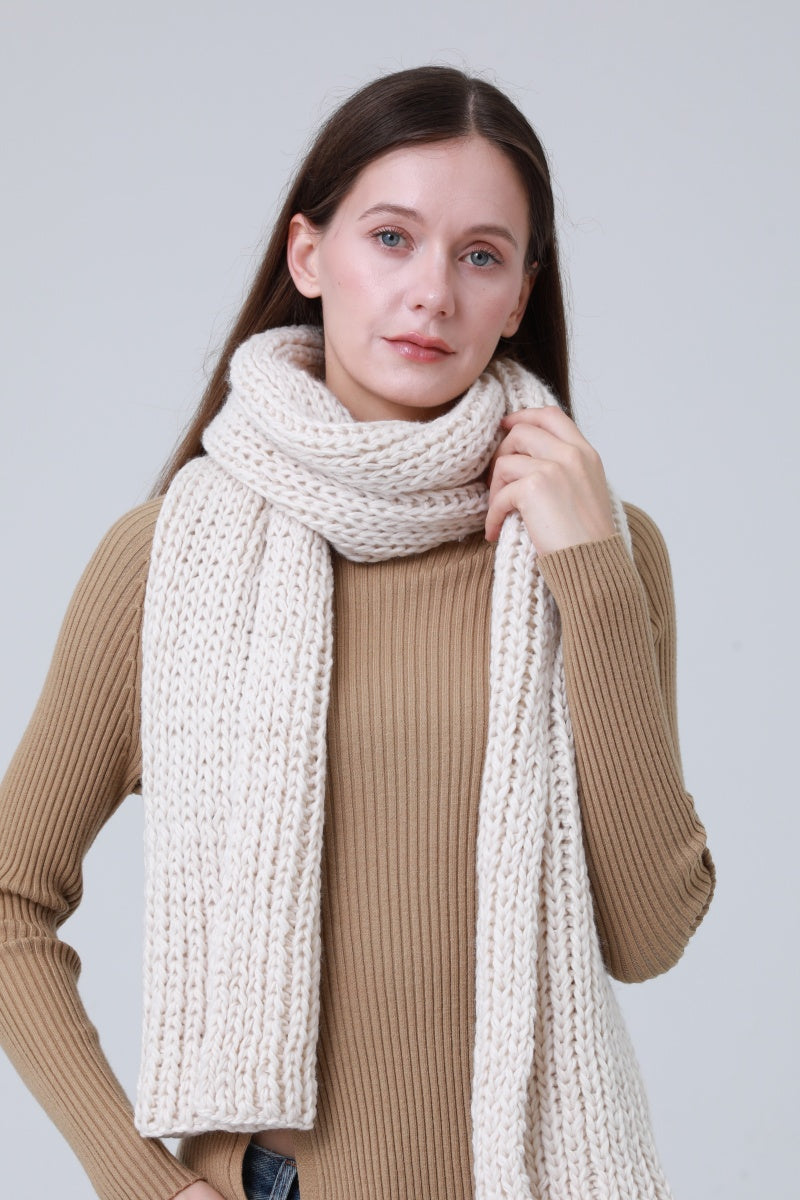 Chunky Ribbed Scarf – Oversized Winter Wrap for Women 🧣❄️ - NeoKira Unlimited