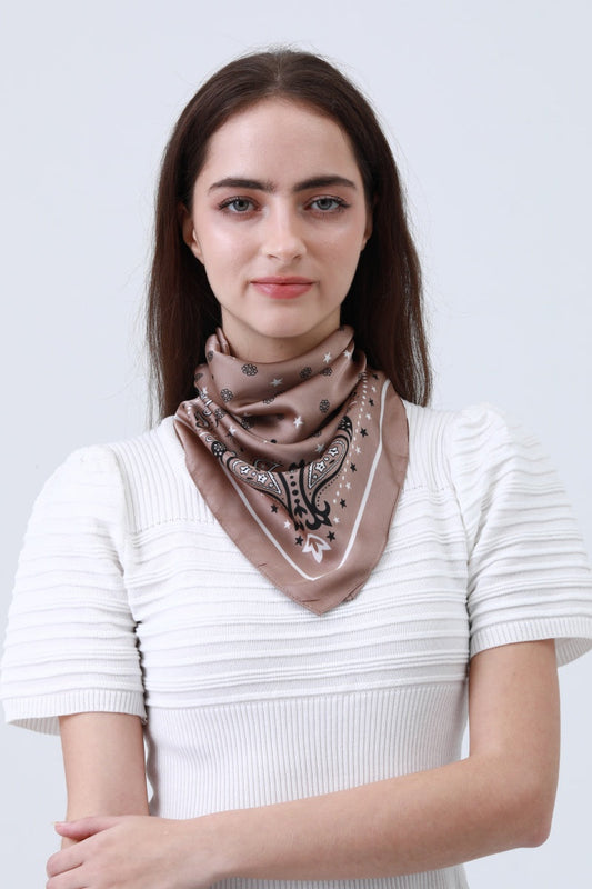 Paisley Silky Square Scarf - Multi-Use Accessory - NeoKira Unlimited