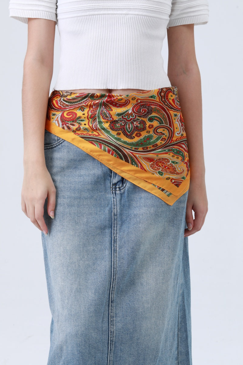 Vintage Paisley Silky Scarf - Timeless Bohemian Accent - NeoKira Unlimited