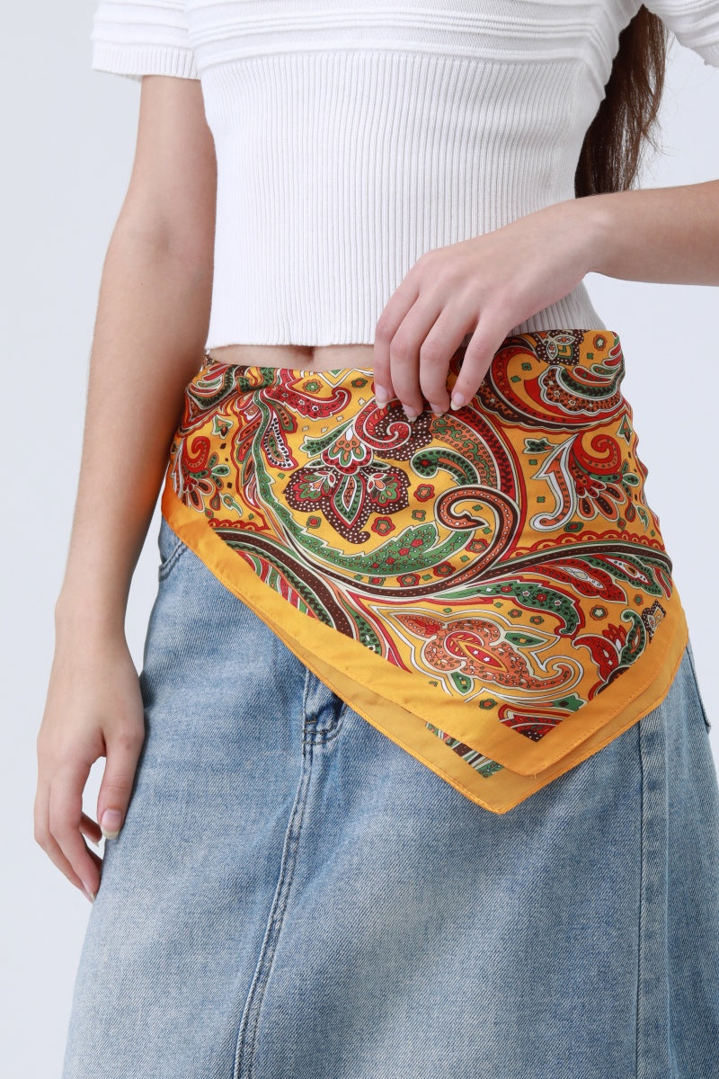 Vintage Paisley Silky Scarf - Timeless Bohemian Accent - NeoKira Unlimited