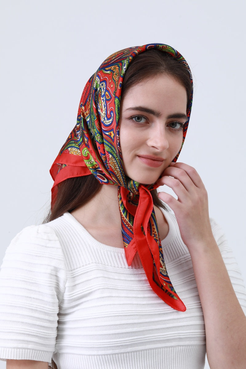 Vintage Paisley Silky Scarf - Timeless Bohemian Accent - NeoKira Unlimited