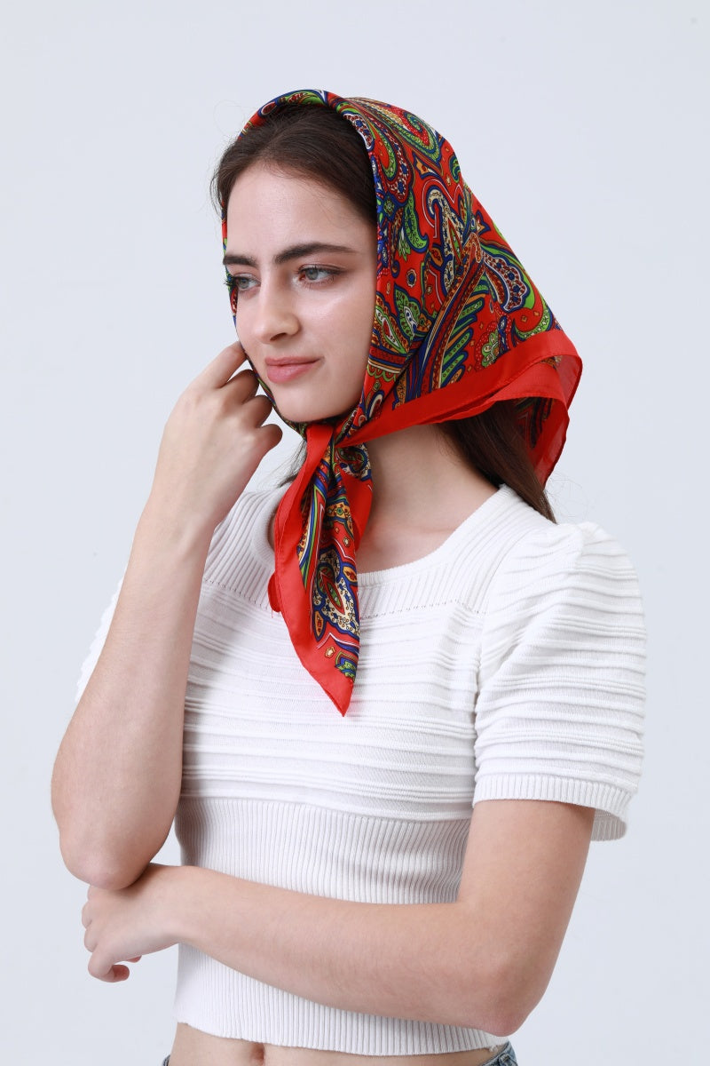 Vintage Paisley Silky Scarf - Timeless Bohemian Accent - NeoKira Unlimited