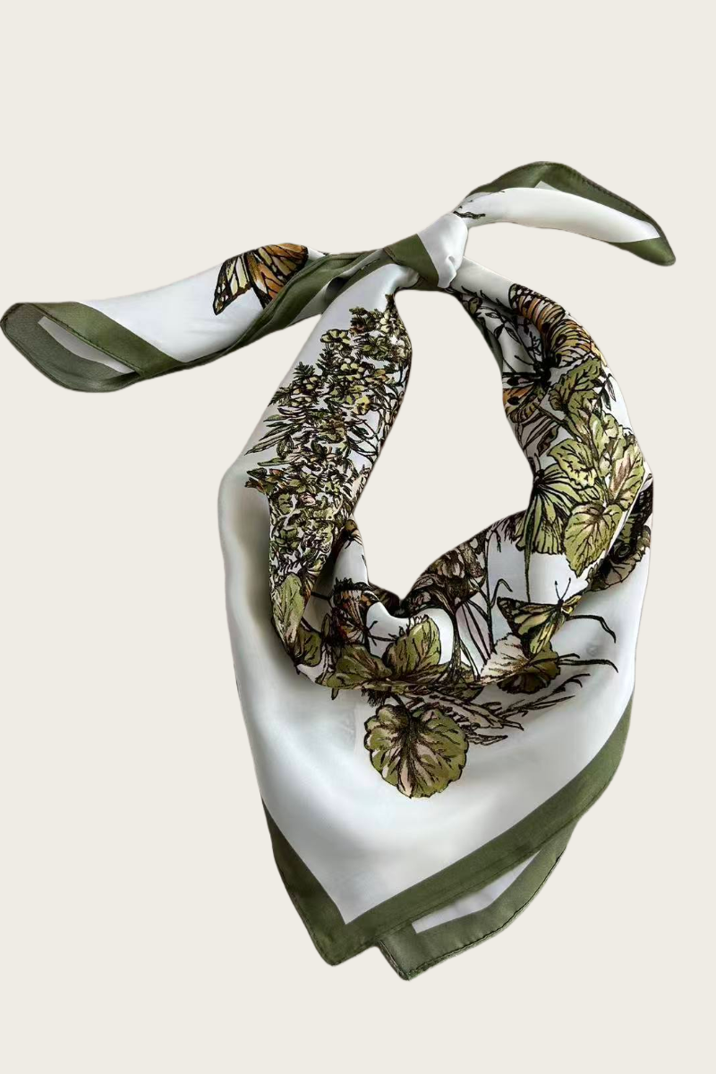 Butterfly Floral Silky Bandana - Double-Sided Design - NeoKira Unlimited