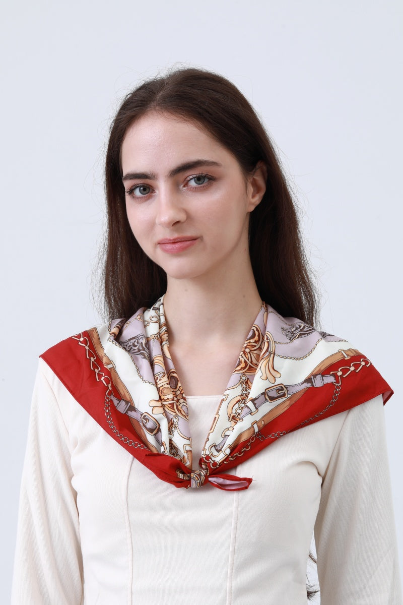 Chain Print Silky Bandana – Vintage Rope Design Headscarf - NeoKira Unlimited