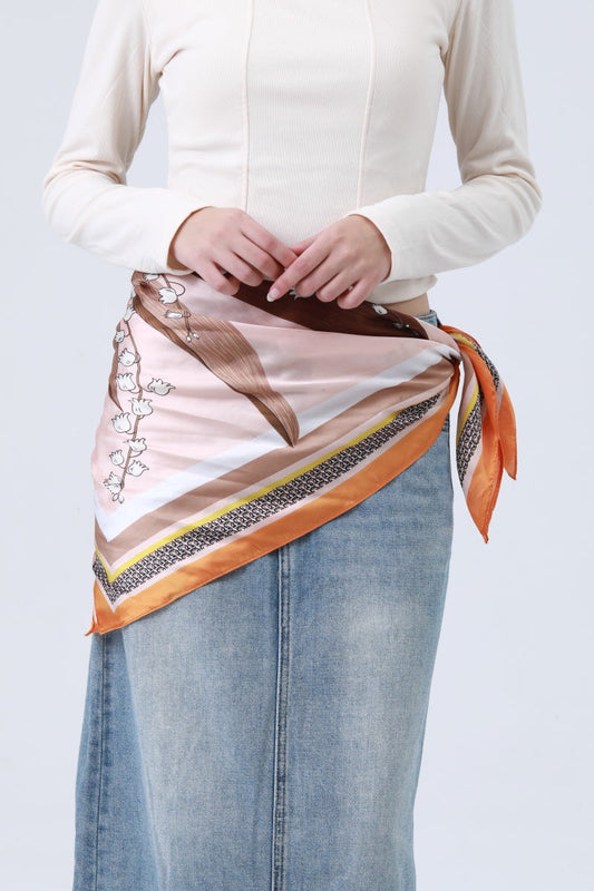 Lily of the Valley Silky Bandana - Floral Elegance Scarf 🌿🌸 - NeoKira Unlimited