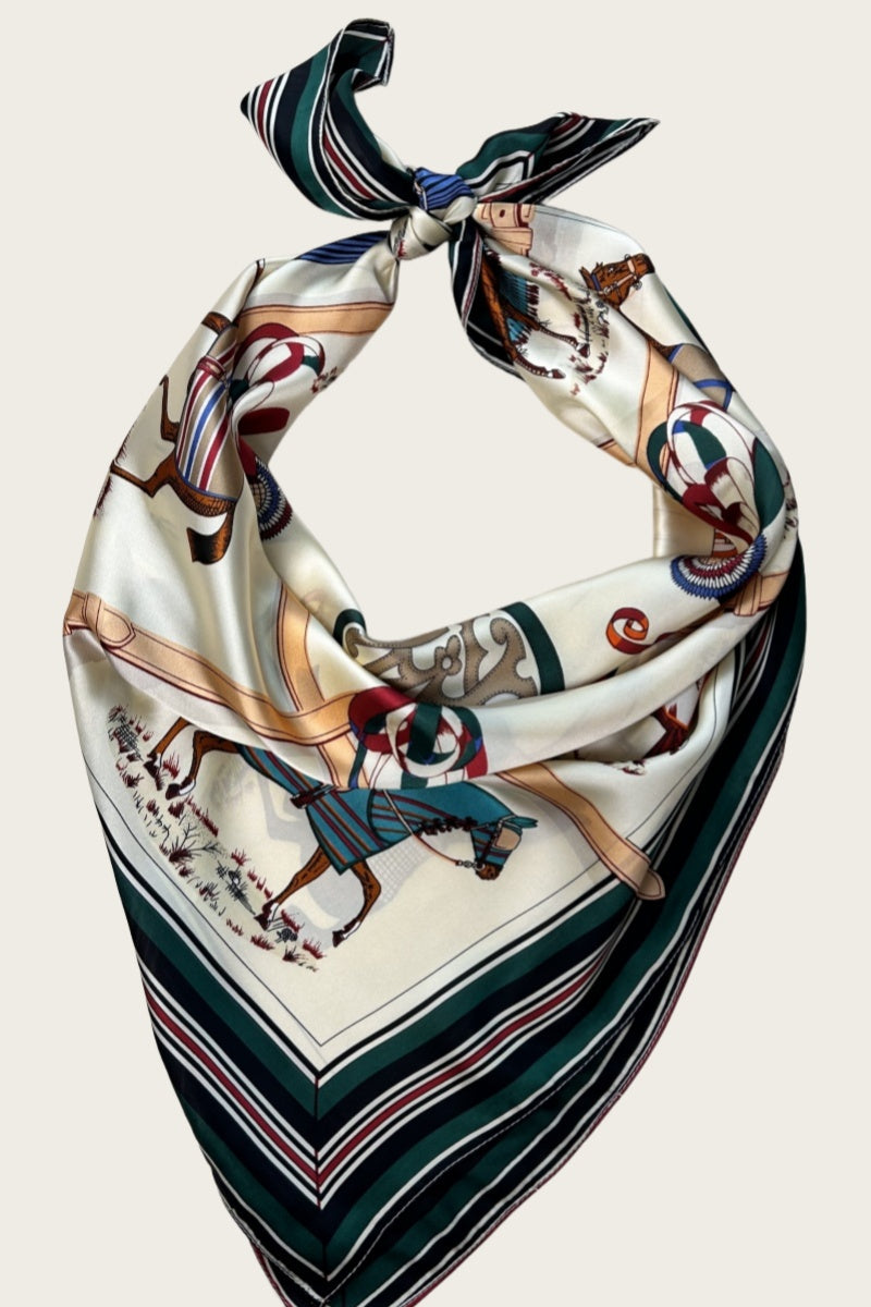 Galloping Horses Bandana - Equestrian Print Scarf - NeoKira Unlimited