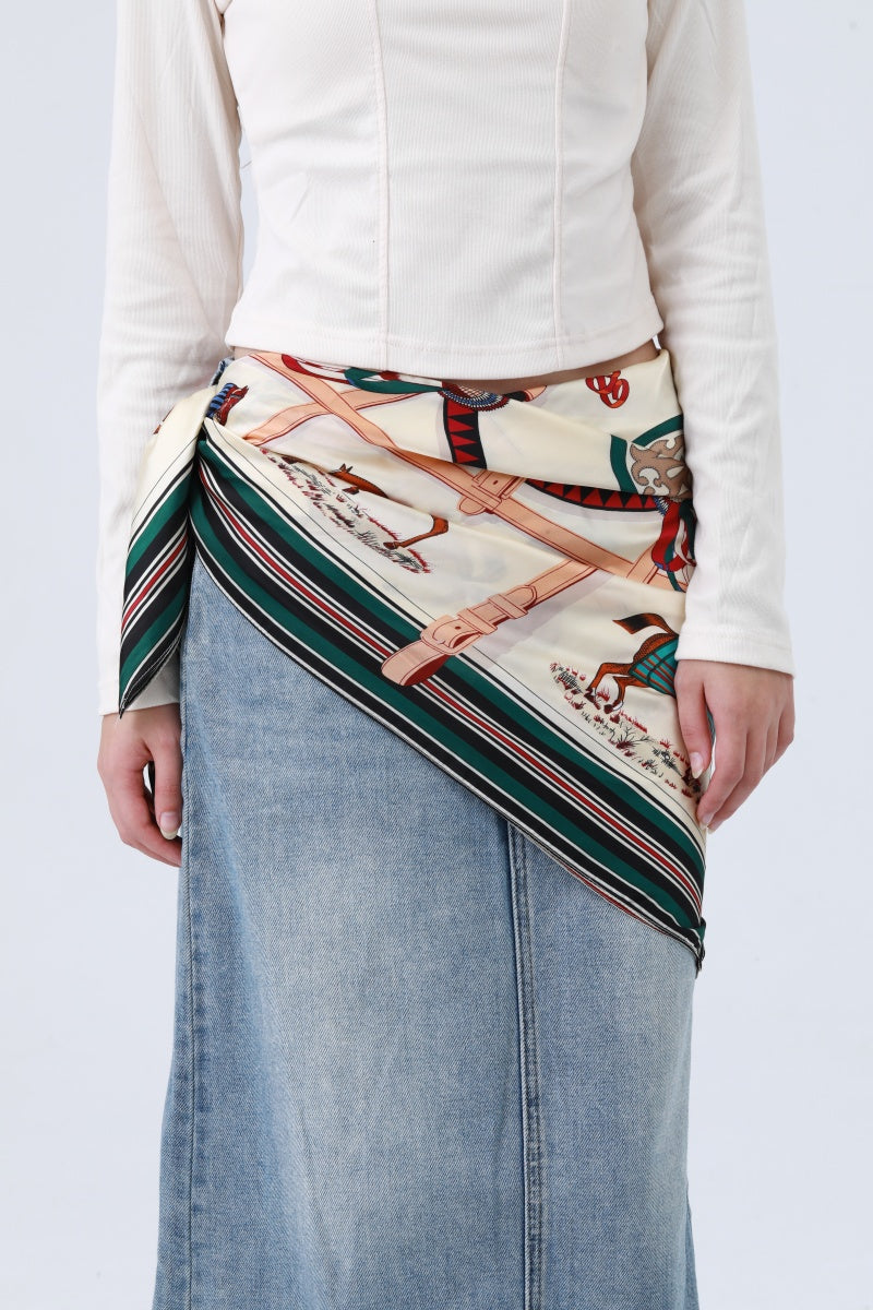 Galloping Horses Bandana - Equestrian Print Scarf - NeoKira Unlimited