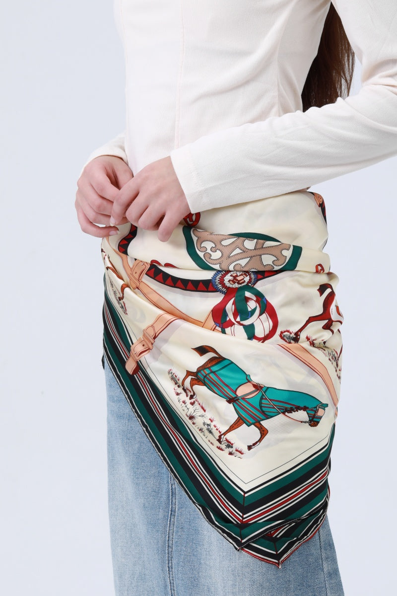 Galloping Horses Bandana - Equestrian Print Scarf - NeoKira Unlimited