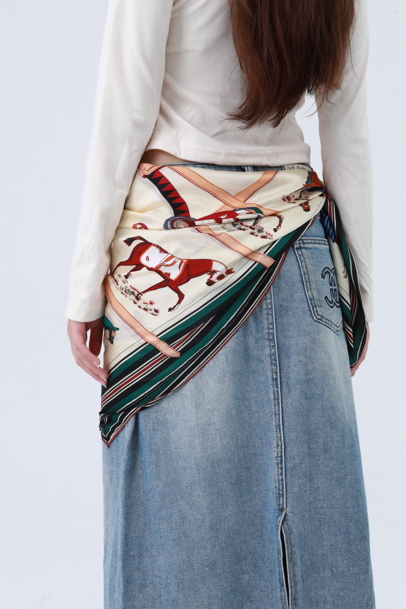 Galloping Horses Bandana - Equestrian Print Scarf - NeoKira Unlimited