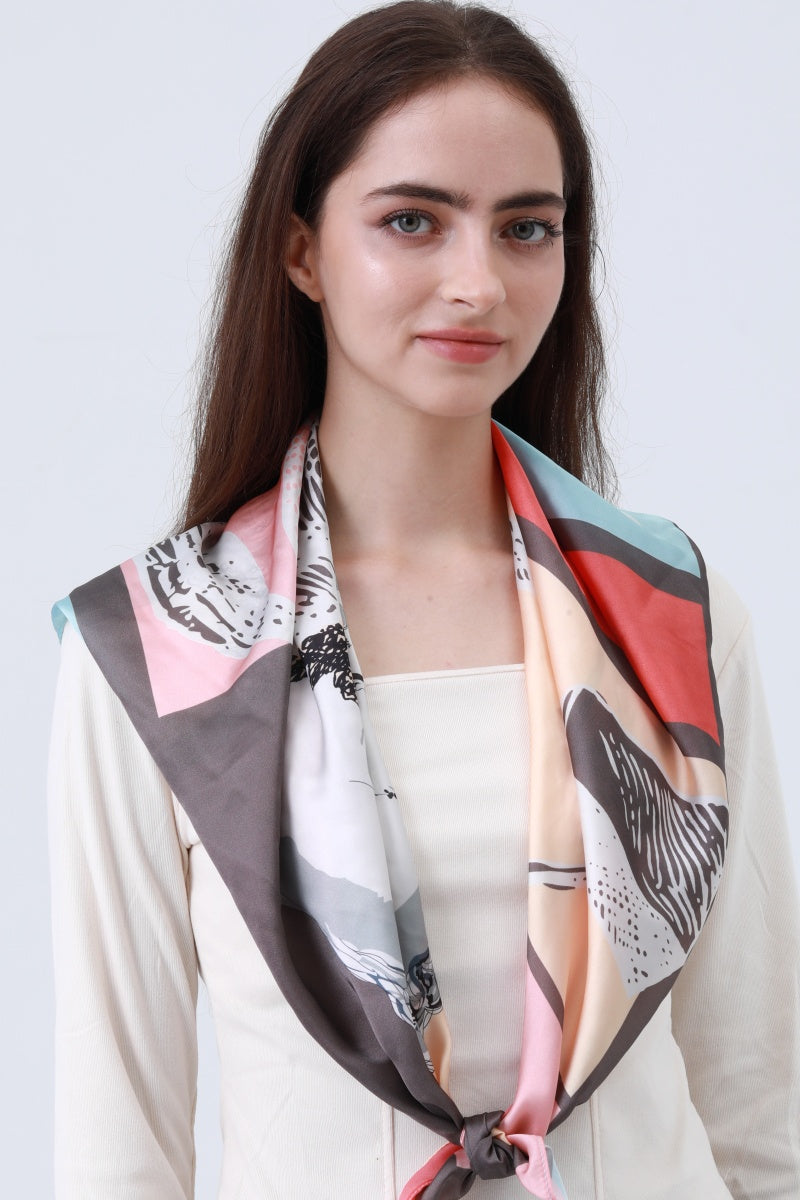 Equestrian Print Silk Scarf – Classic Horse Design - NeoKira Unlimited