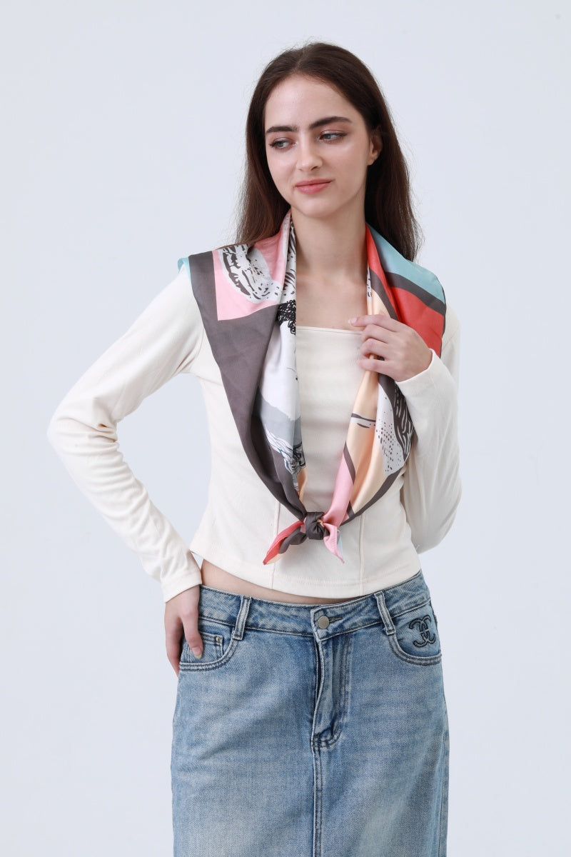 Equestrian Print Silk Scarf – Classic Horse Design - NeoKira Unlimited