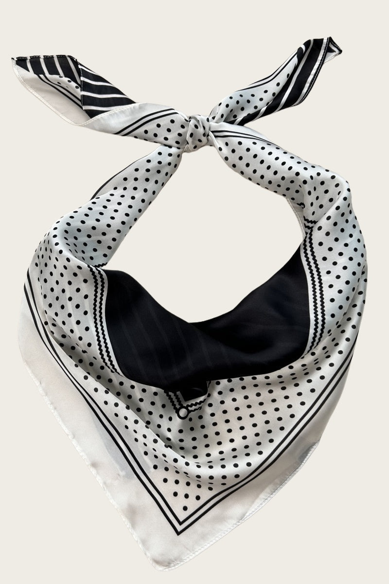 Striped Dot Silky Bandana – Multi-Way Style Scarf - NeoKira Unlimited