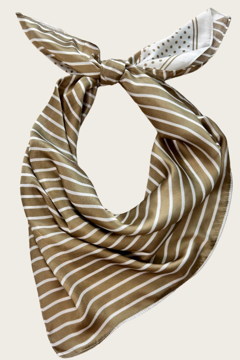 Striped Dot Silky Bandana – Multi-Way Style Scarf - NeoKira Unlimited